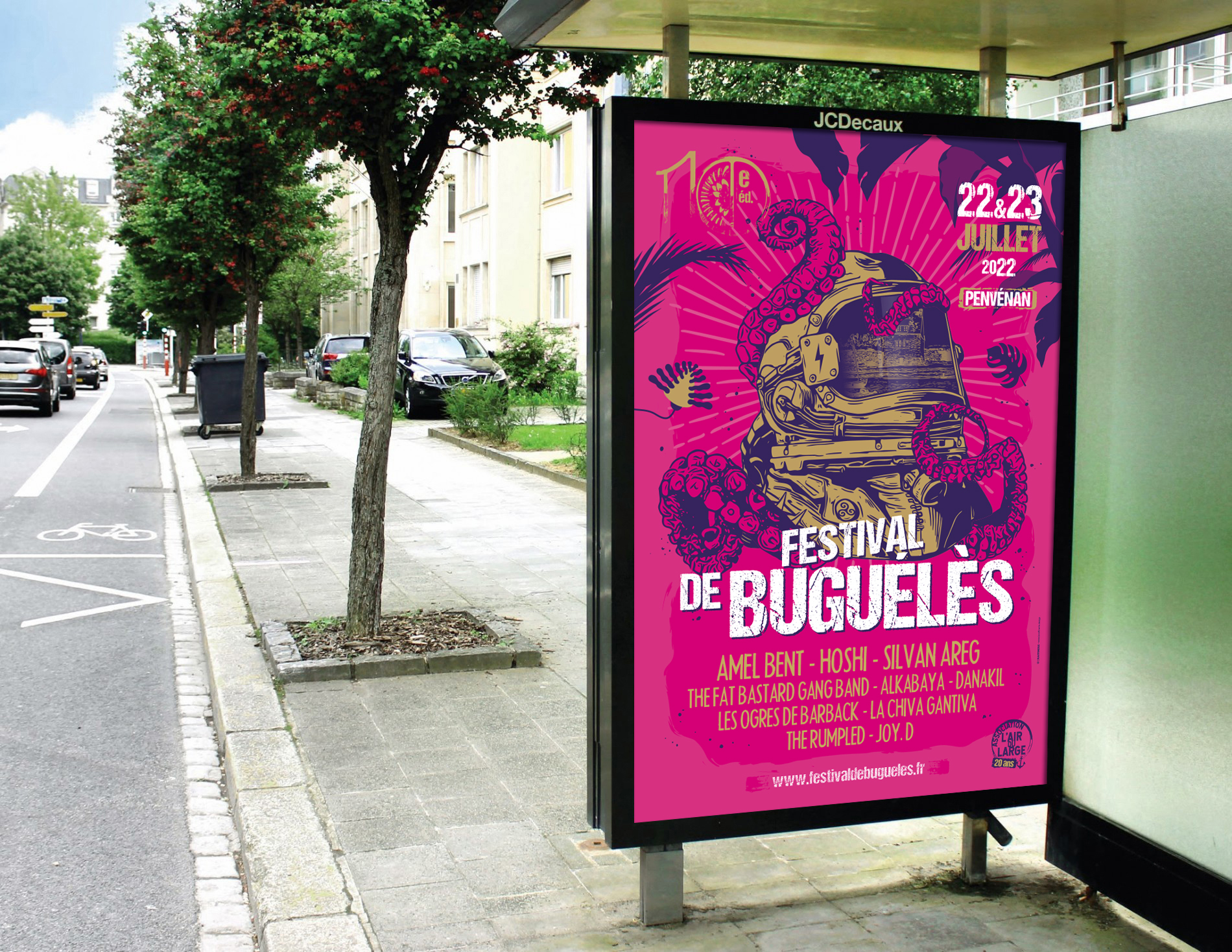 Affiche Decaux festival programme festival de Bugueles