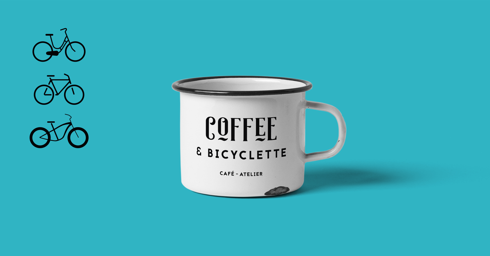 Mug coffee and bicyclette